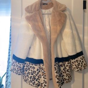 Never worn leopard fuzzy jacket